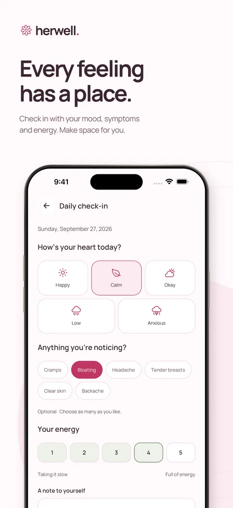HerWell: Daily check in